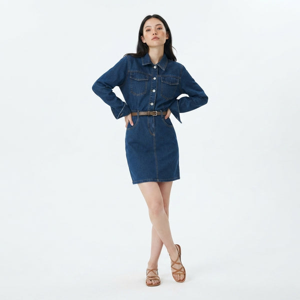 Hudson Belted Denim Shirtdress