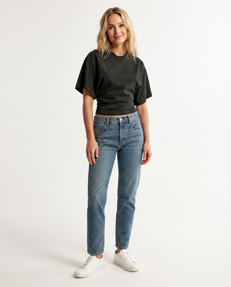 Batwing Sleeve Fitted Tee