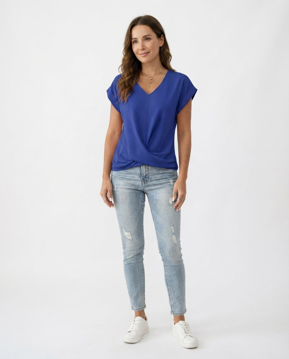 Twist Front V-Neck Tee