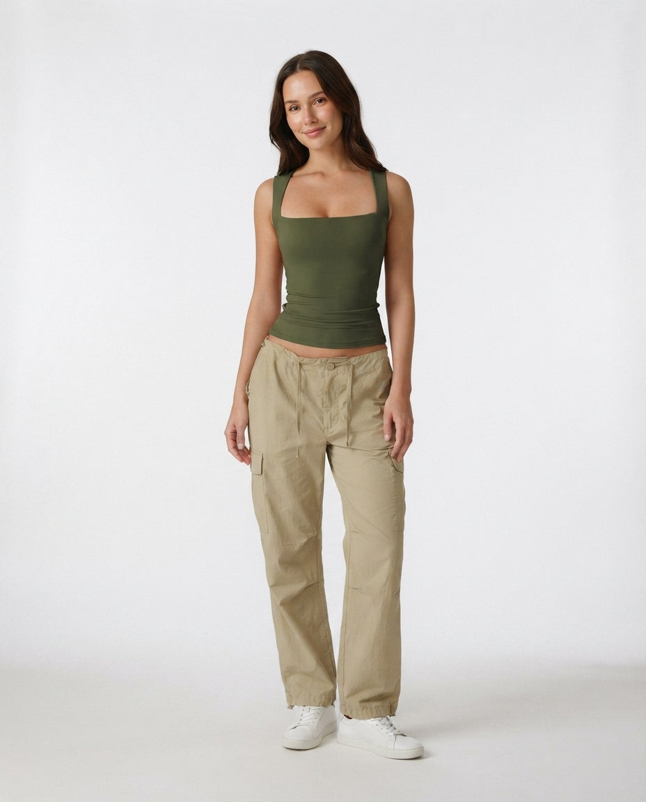Square Neck Fitted Tank