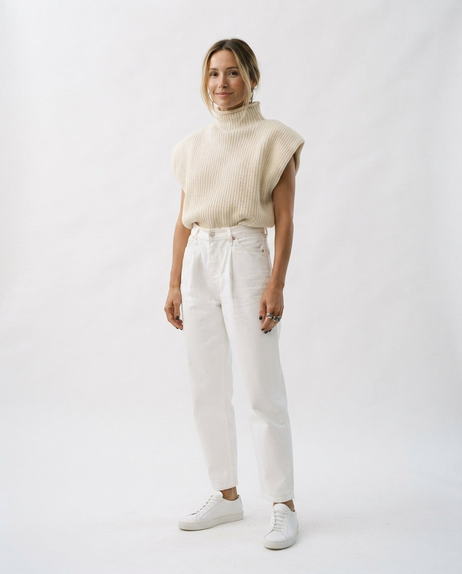 Mock Neck Sleeveless Sweater