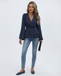 Double Breasted Peplum Blouse