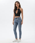 Halter Neck Ribbed Crop Top