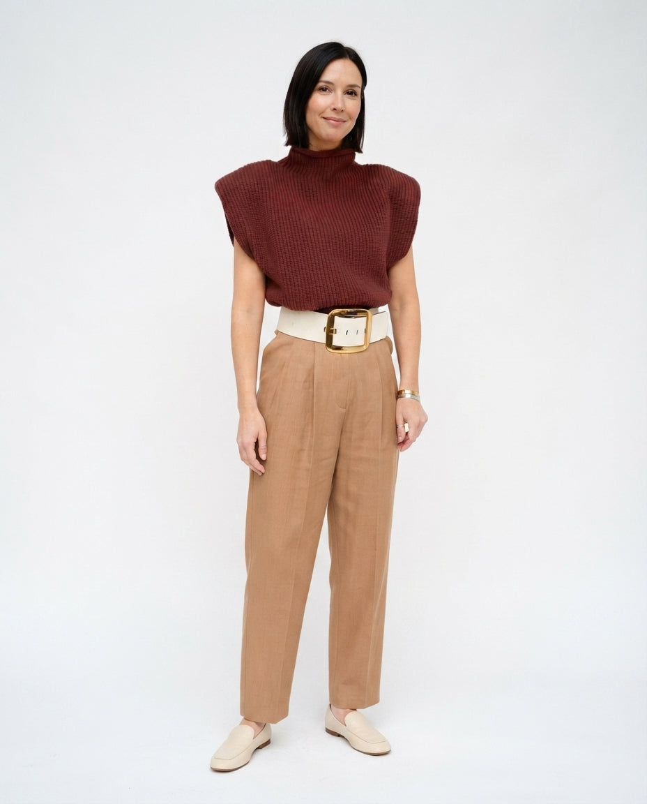 Mock Neck Sleeveless Sweater