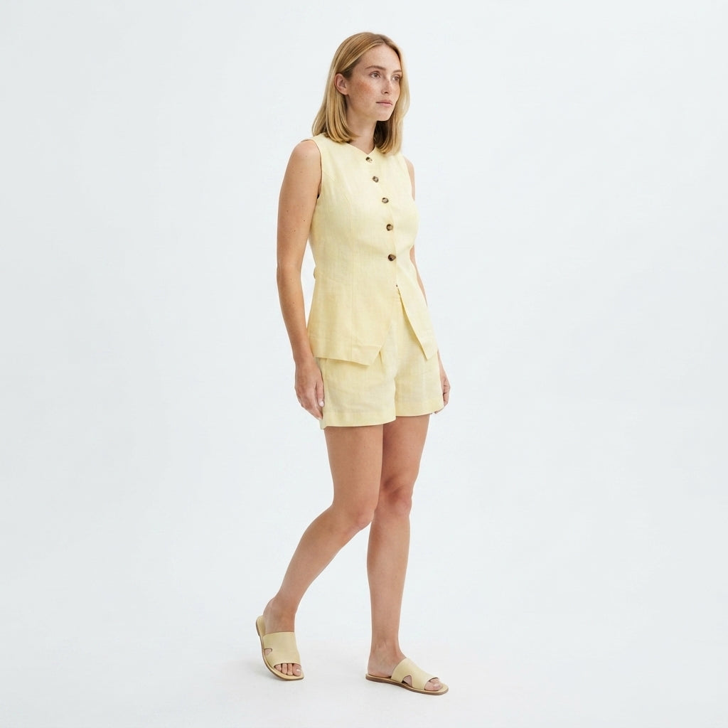 Riviera Linen Vest Set