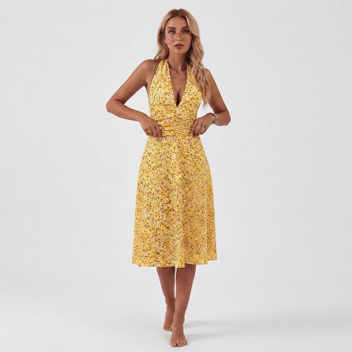 Monaco Halter Midi Dress