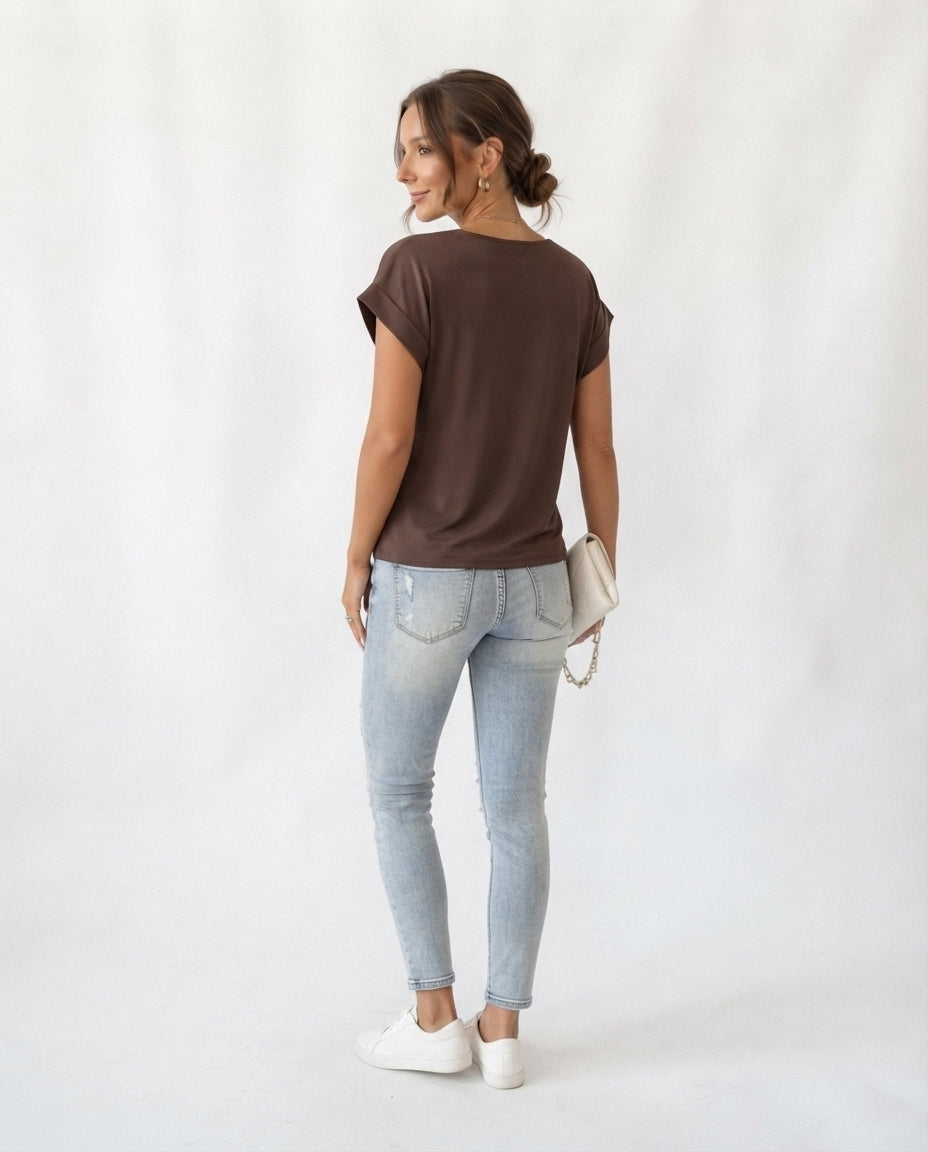 Twist Front V-Neck Tee
