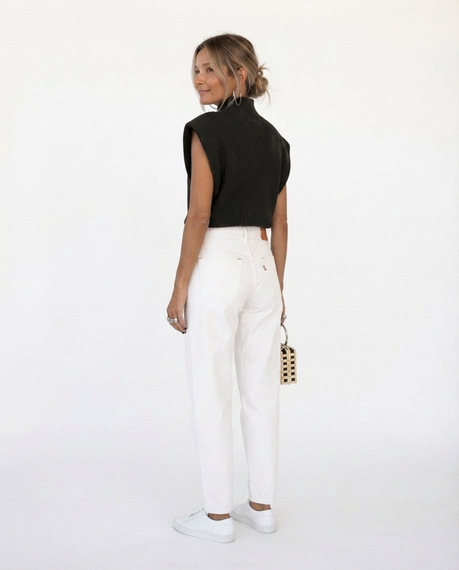 Mock Neck Sleeveless Sweater