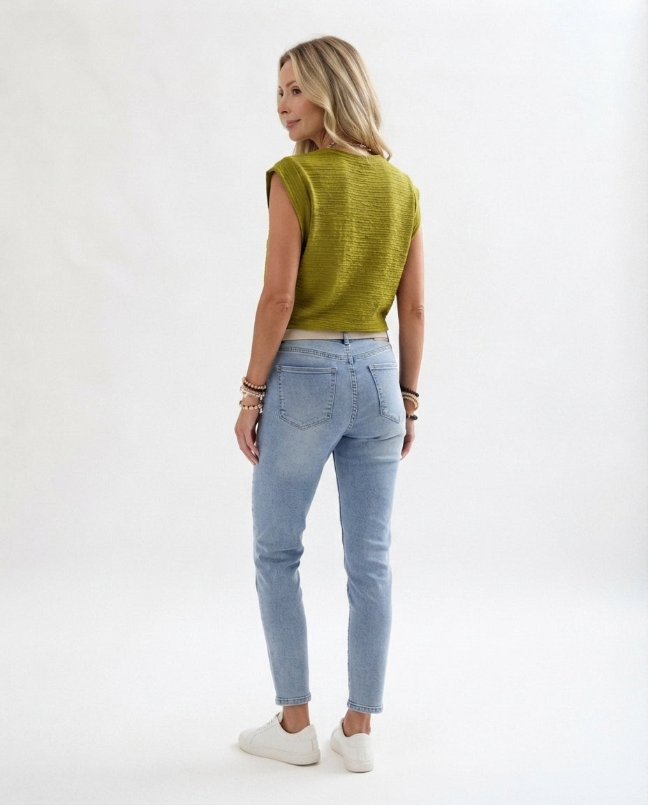 Textured Crew Neck Tank