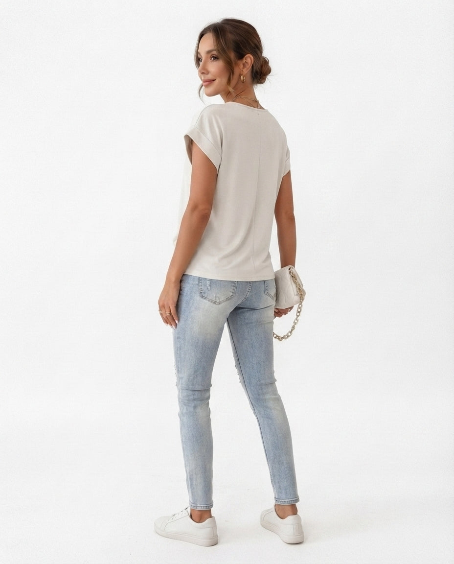 Twist Front V-Neck Tee
