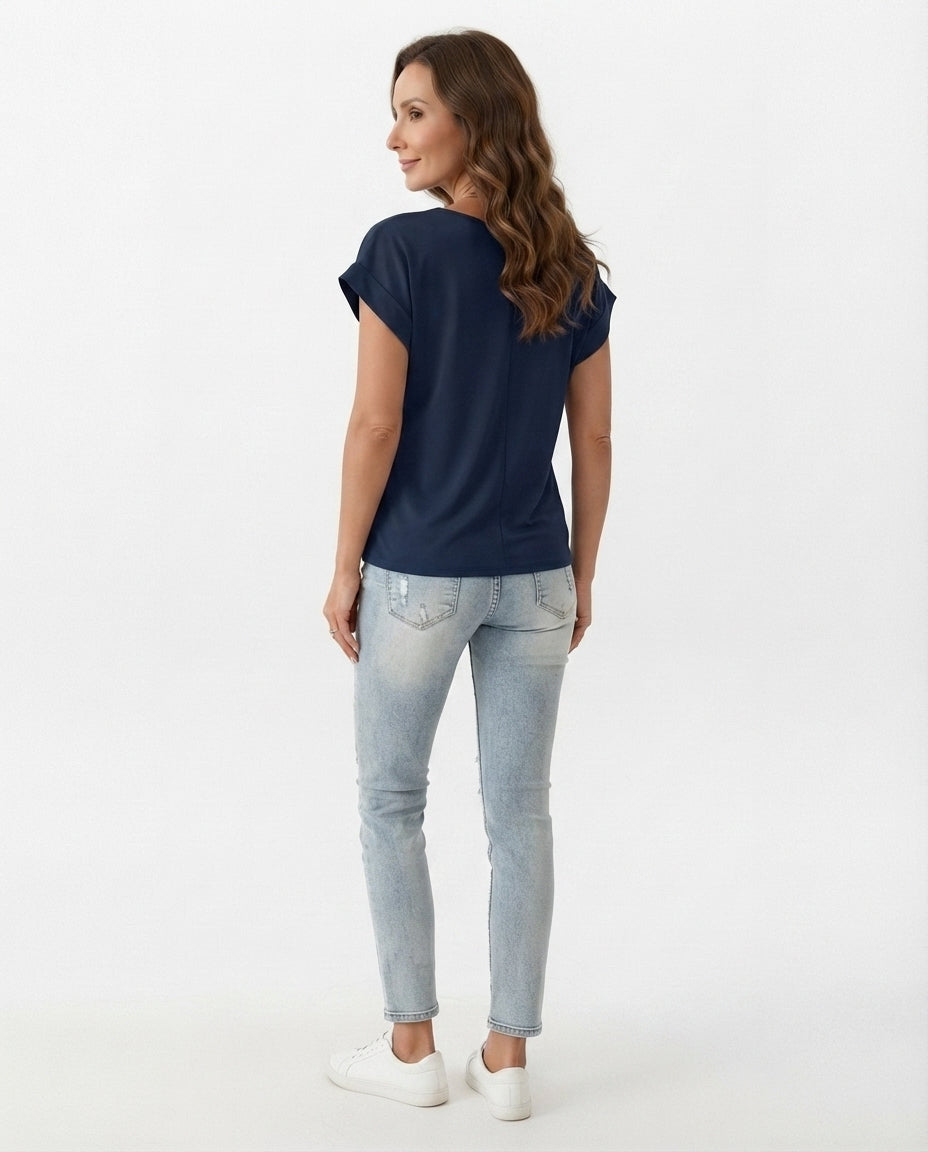 Twist Front V-Neck Tee