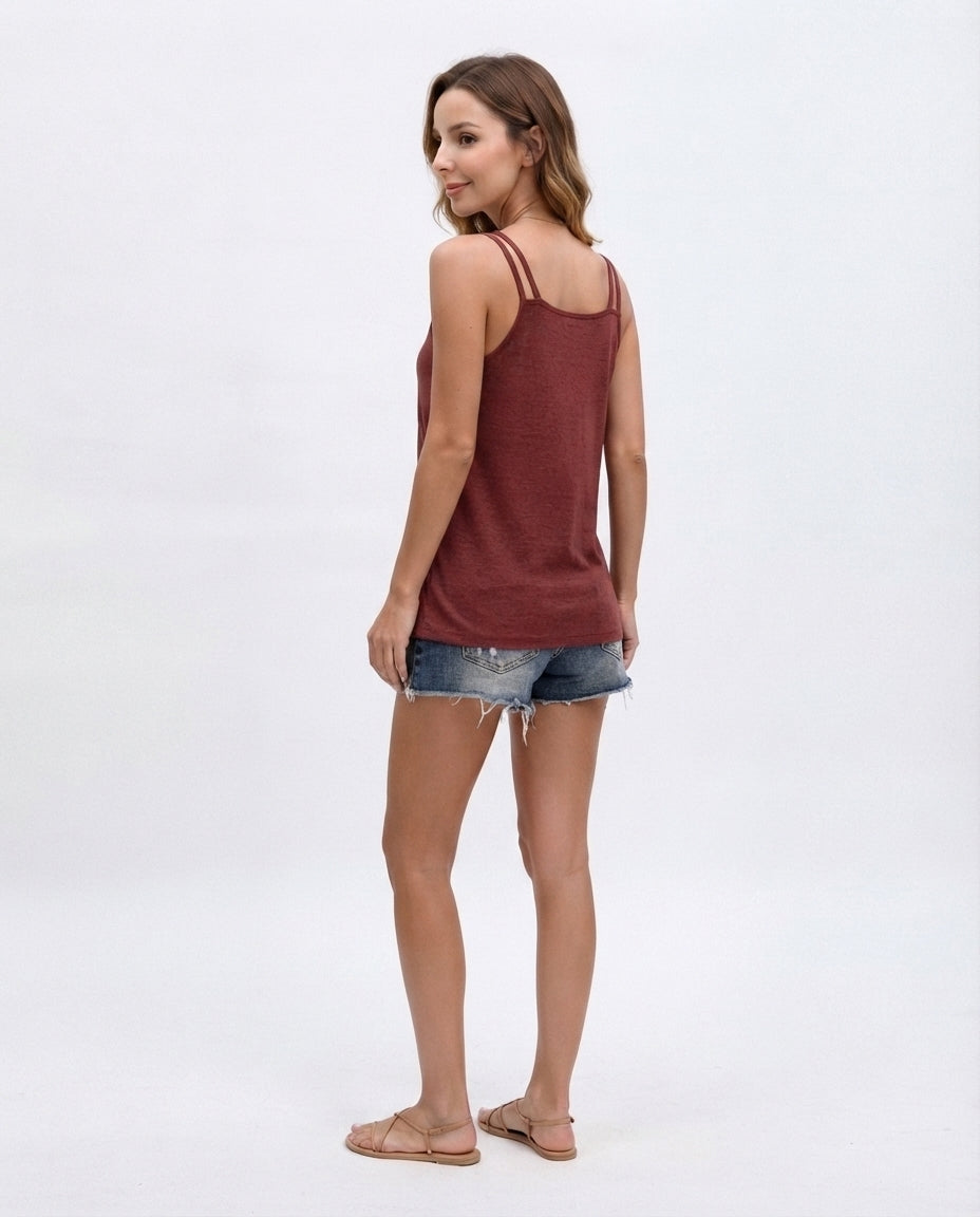 Ribbed V-Neck Cami Tank