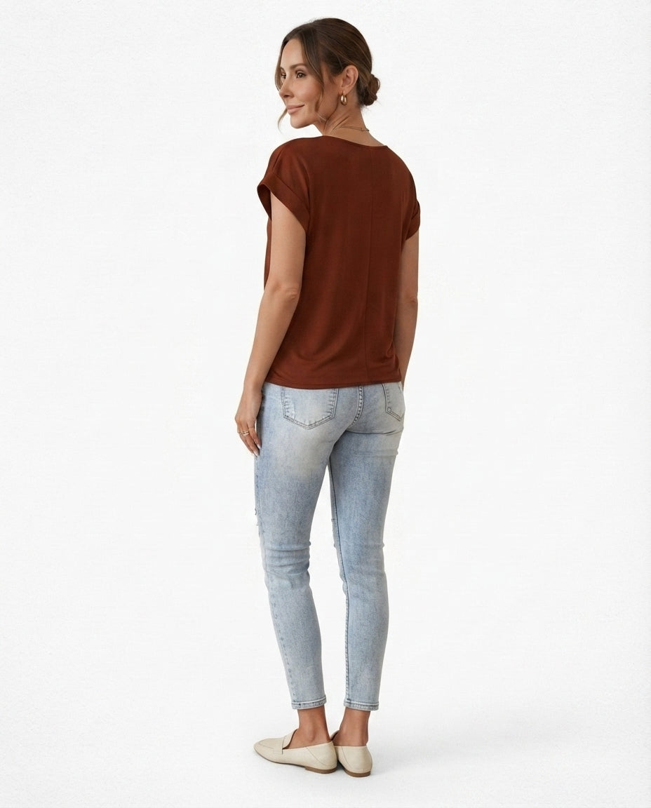Twist Front V-Neck Tee