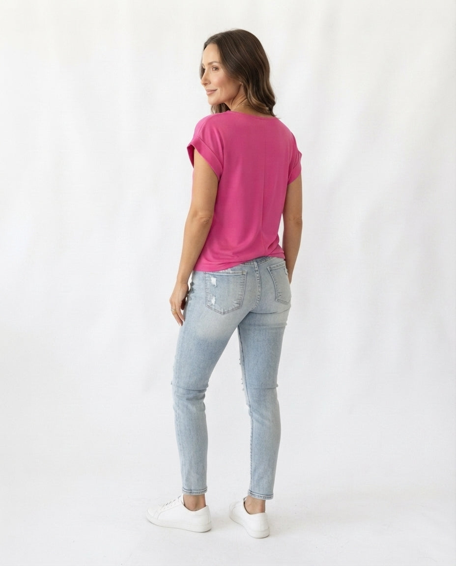 Twist Front V-Neck Tee