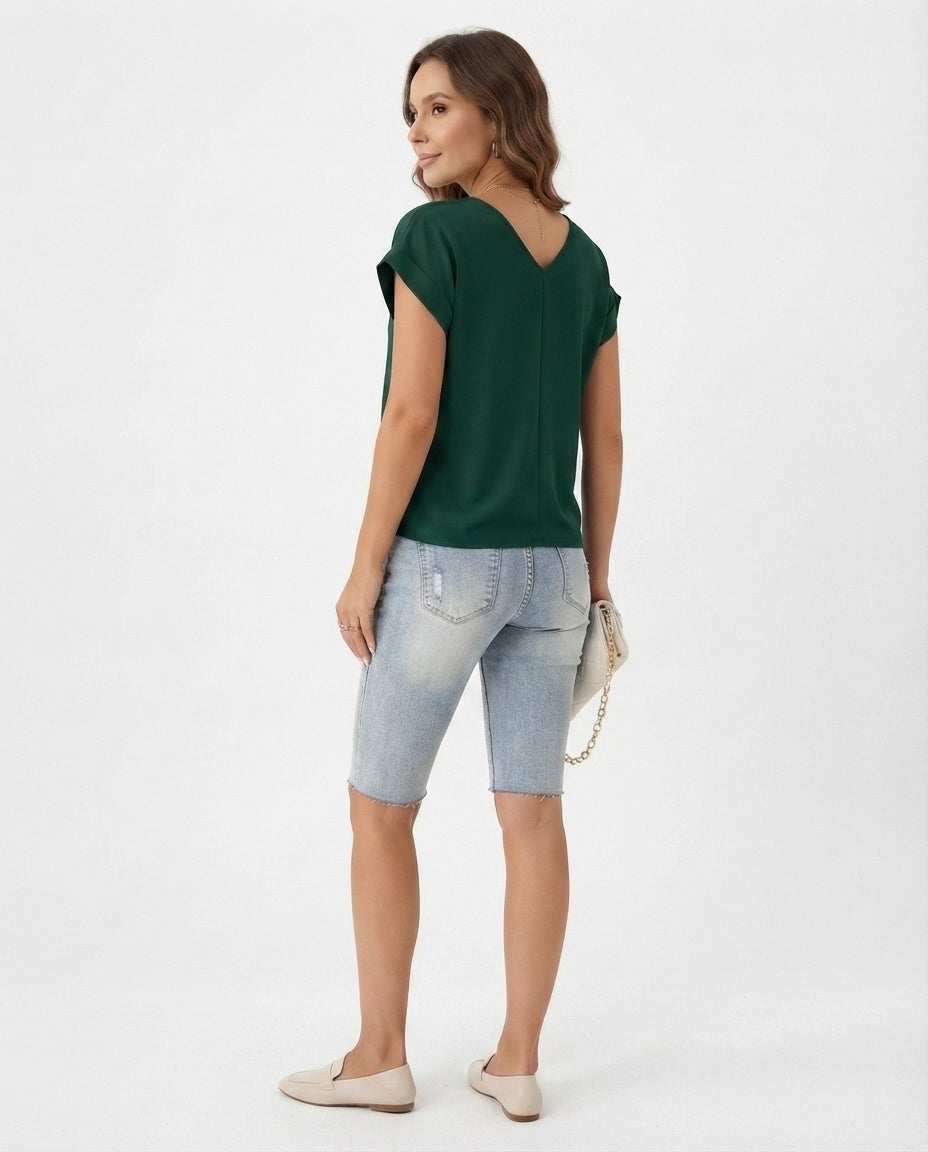 Twist Front V-Neck Tee