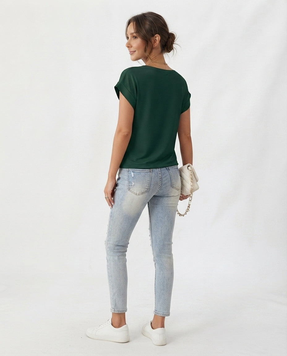 Twist Front V-Neck Tee