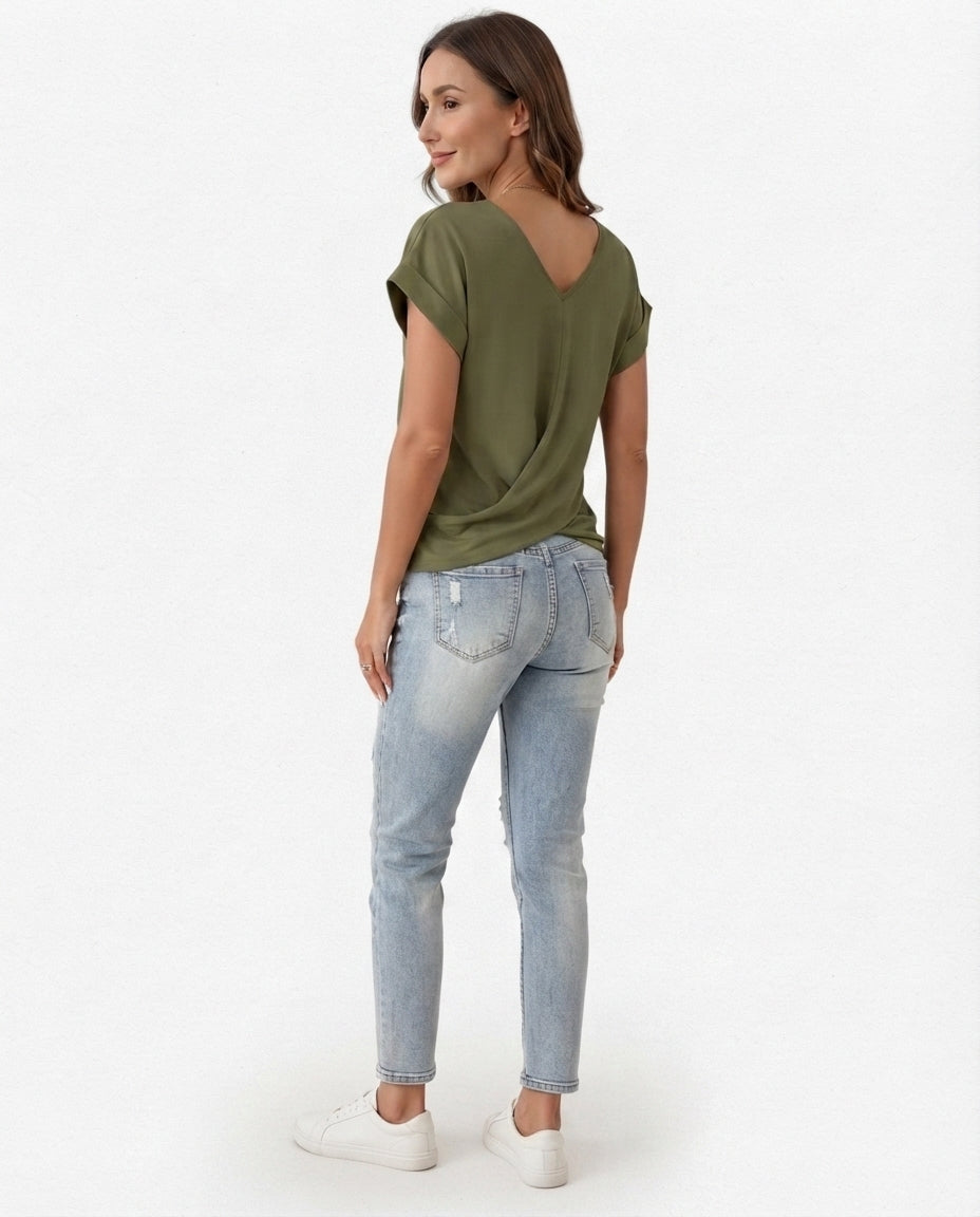 Twist Front V-Neck Tee