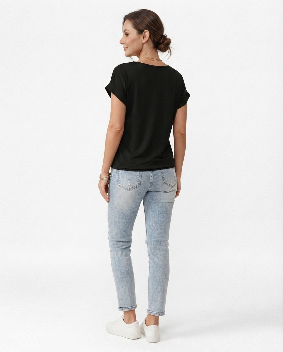 Twist Front V-Neck Tee