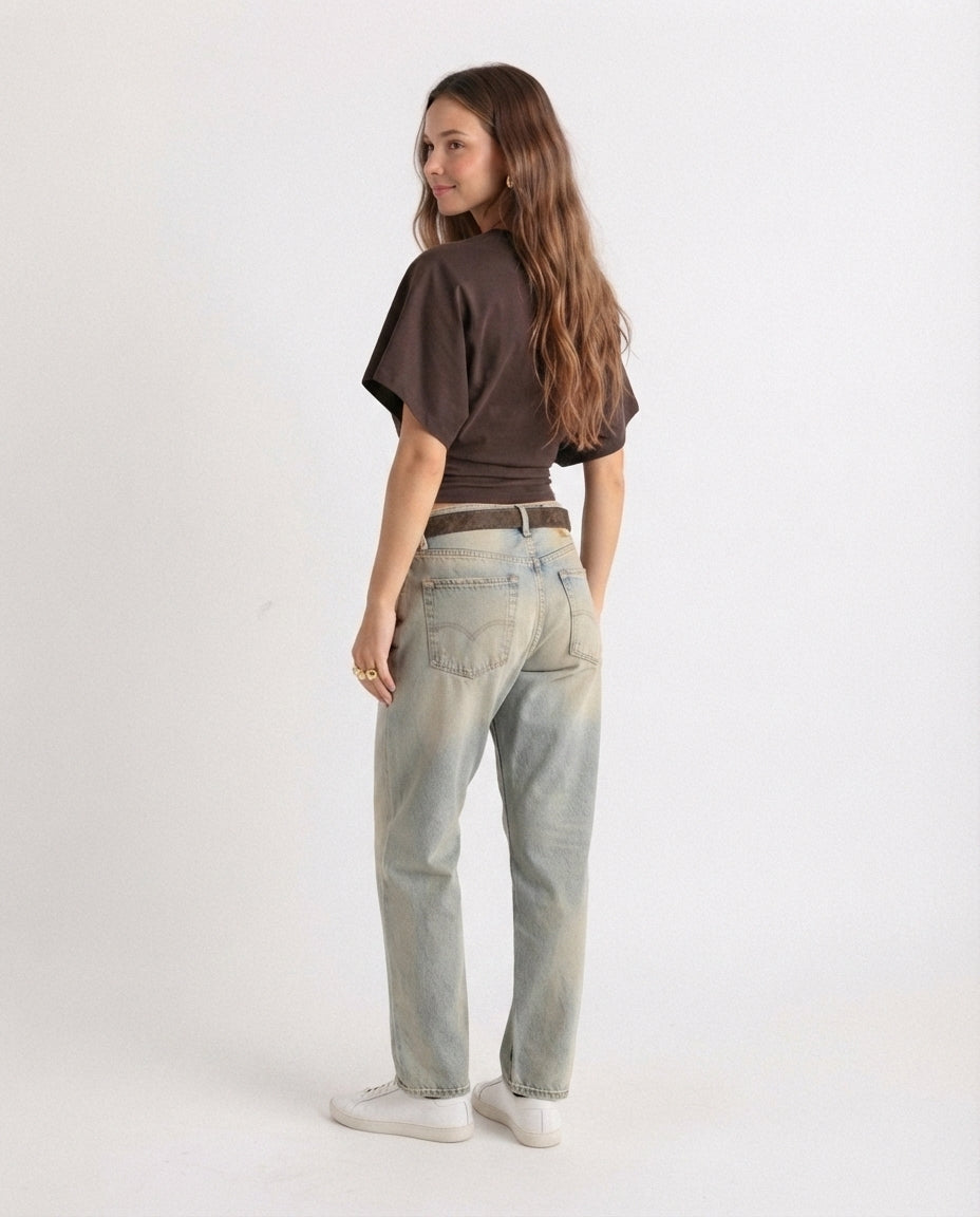 Batwing Sleeve Fitted Tee
