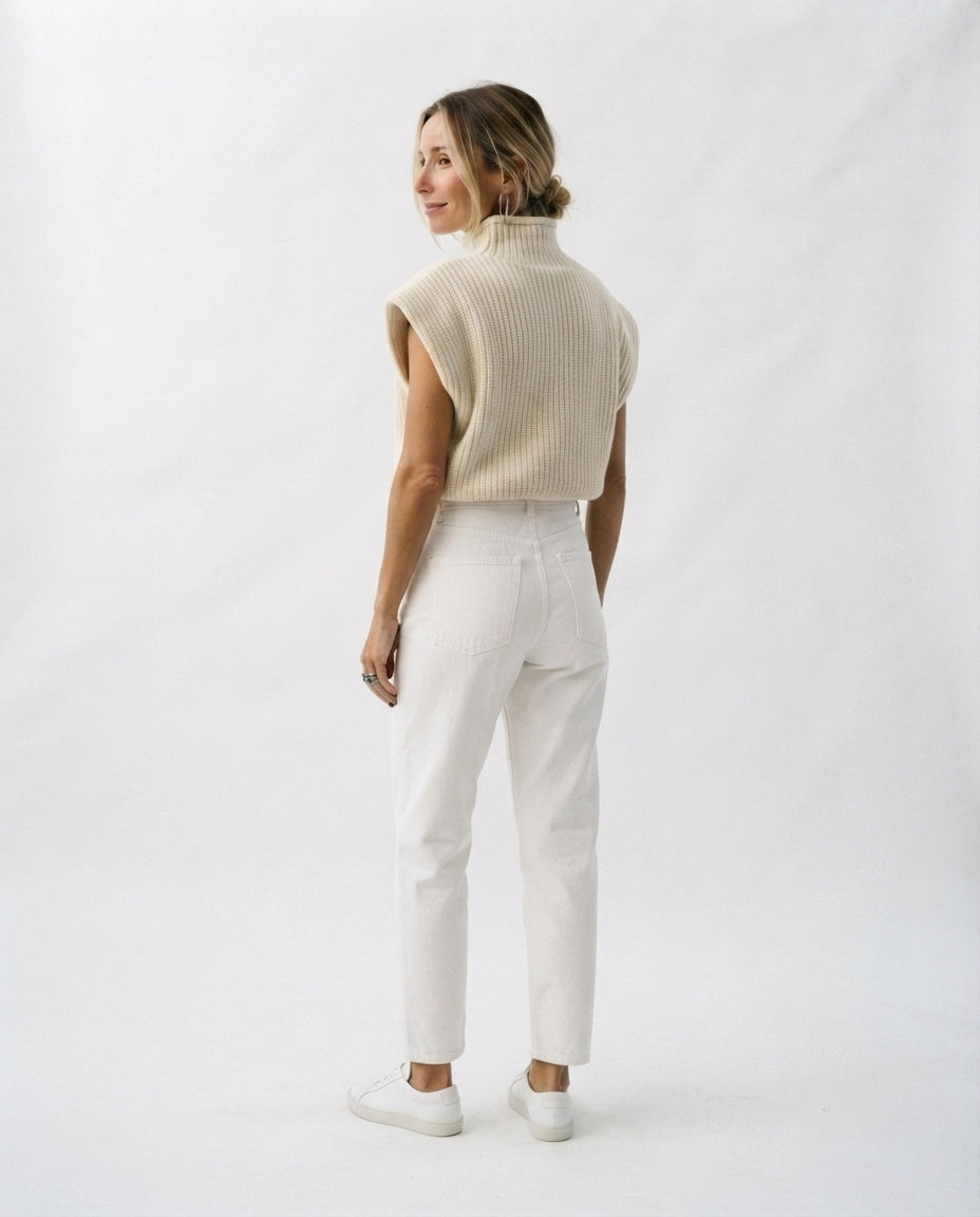 Mock Neck Sleeveless Sweater