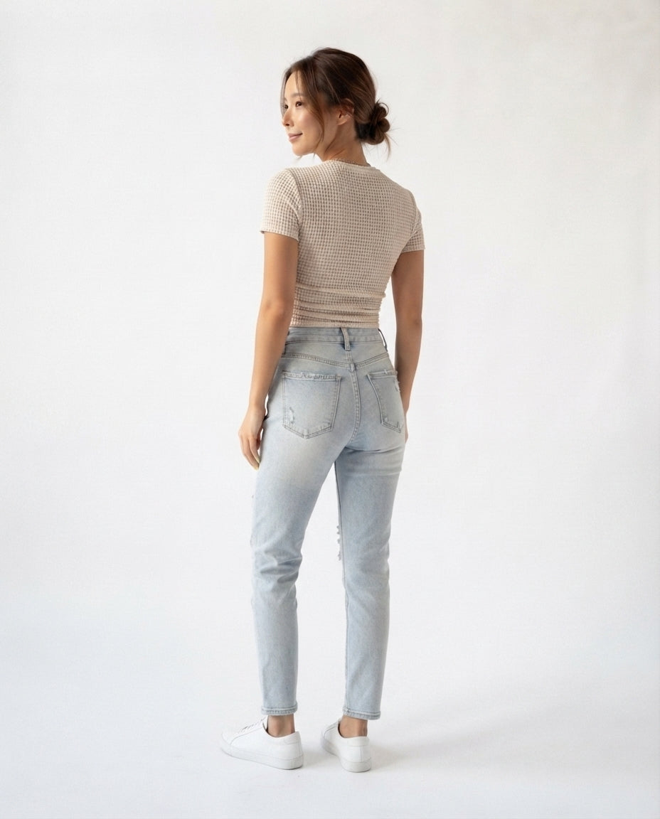 Textured Crew Neck T-Shirt