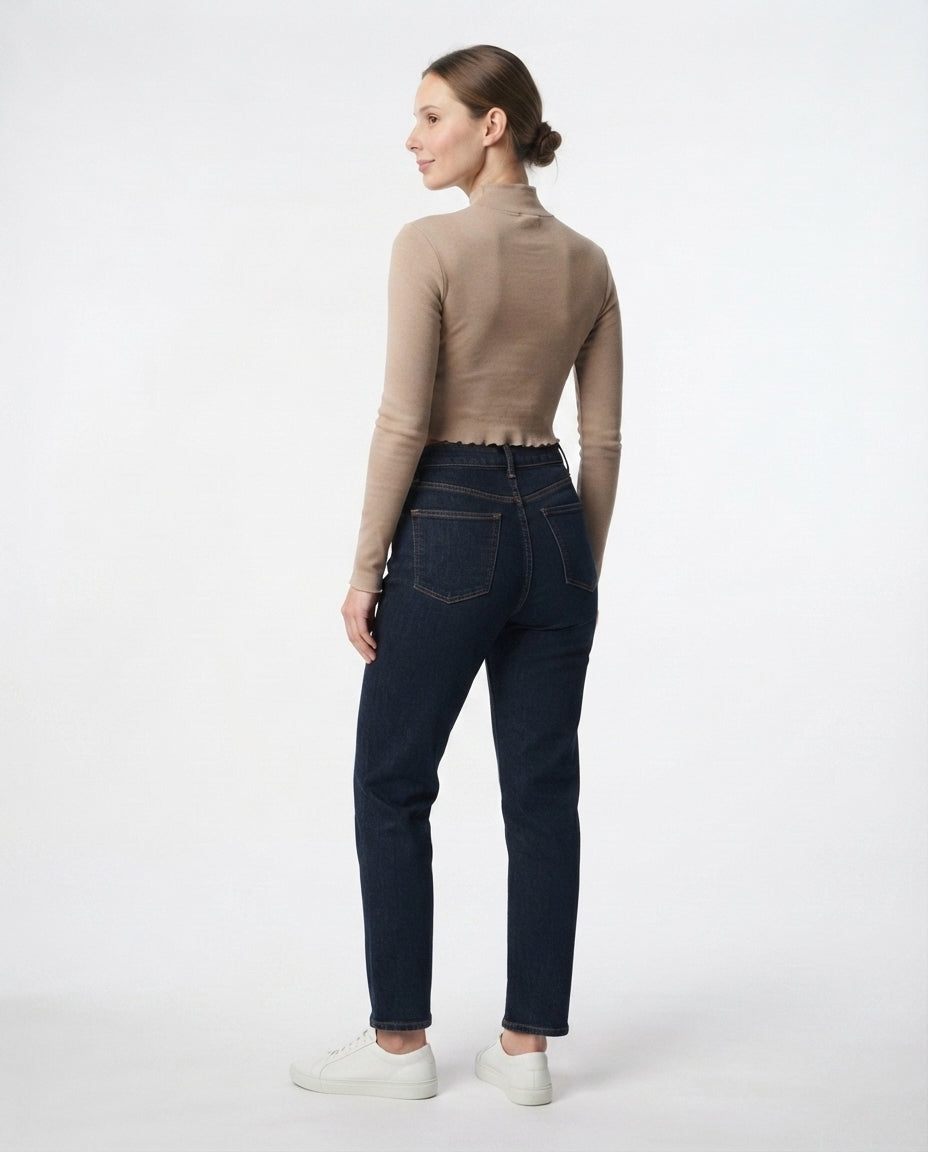 Ribbed Mock Neck Crop Top