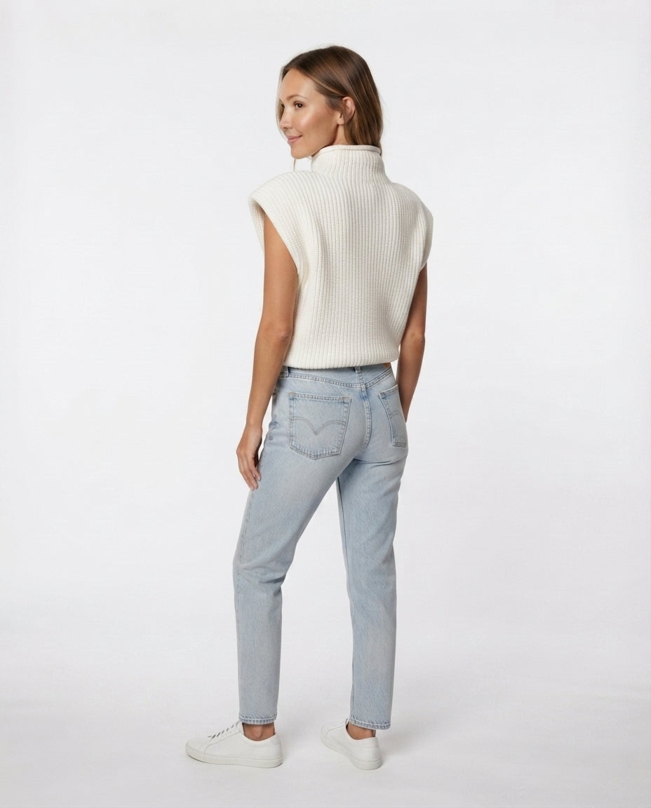 Mock Neck Sleeveless Sweater