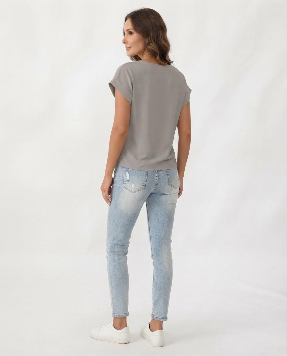 Twist Front V-Neck Tee