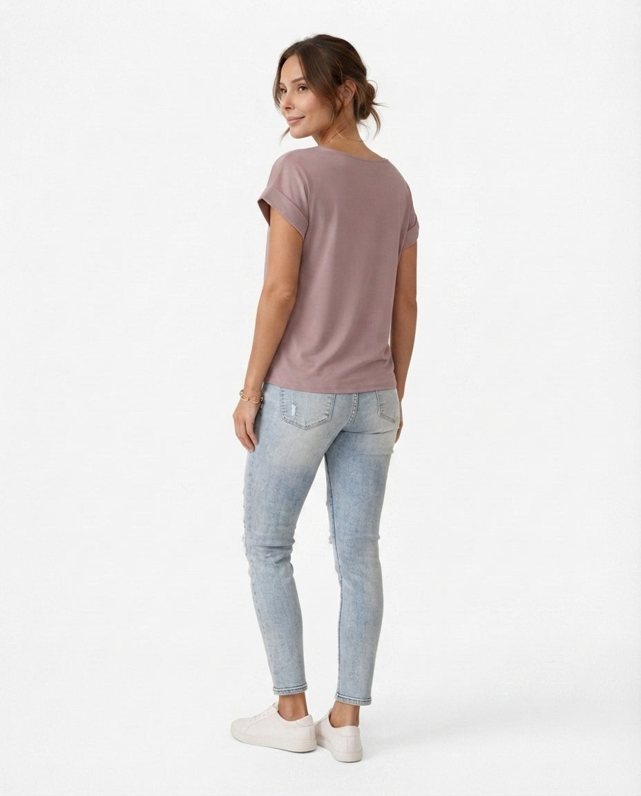 Twist Front V-Neck Tee