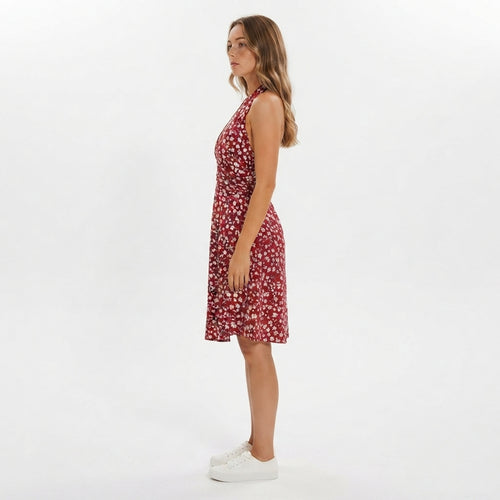 Cherry Daisy Halter Midi Dress