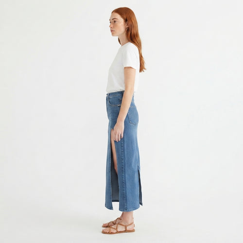 SoHo Highline Denim Midi Skirt