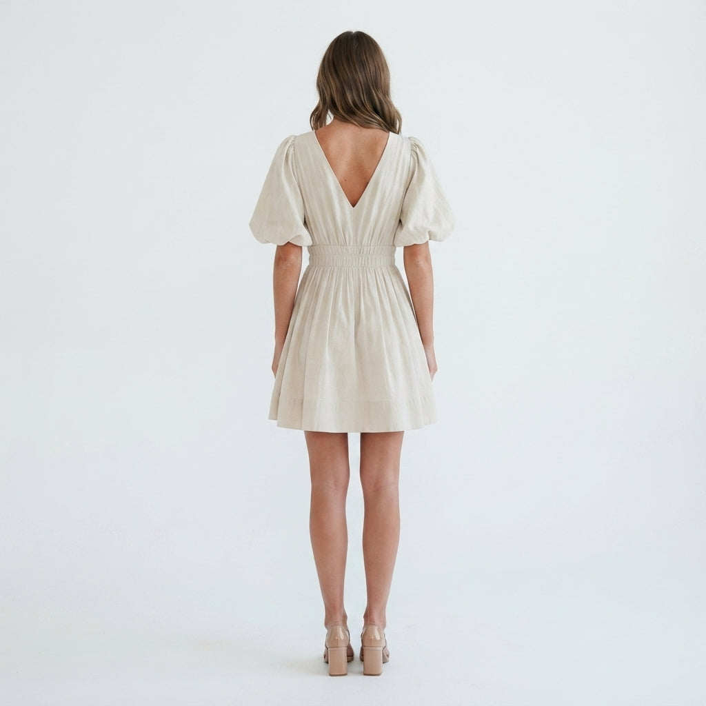 Malibu Sun-Soft Puff Mini Dress