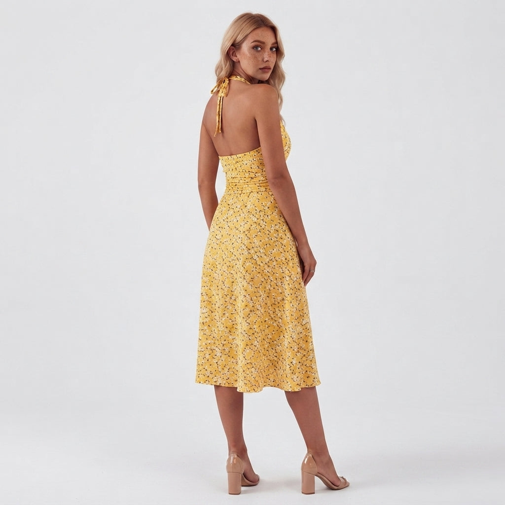 Monaco Halter Midi Dress