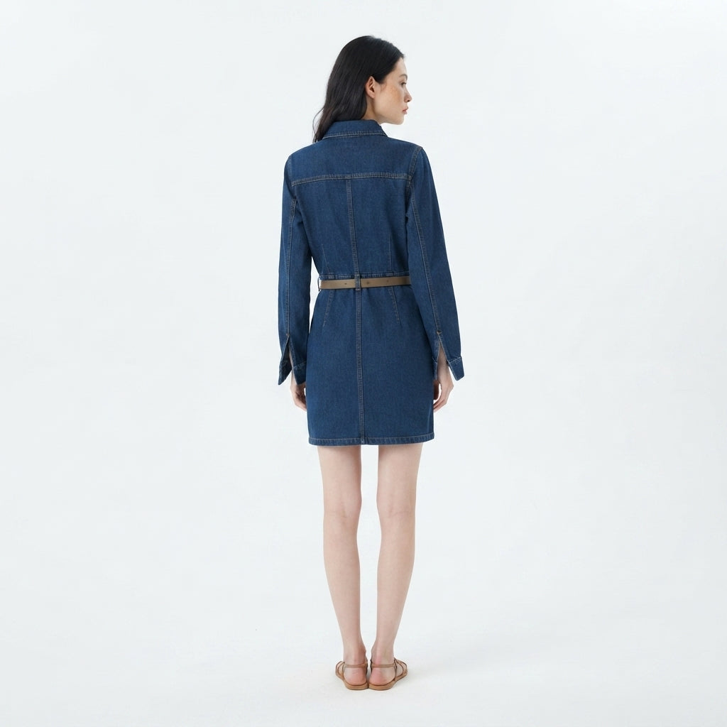 Hudson Belted Denim Shirtdress