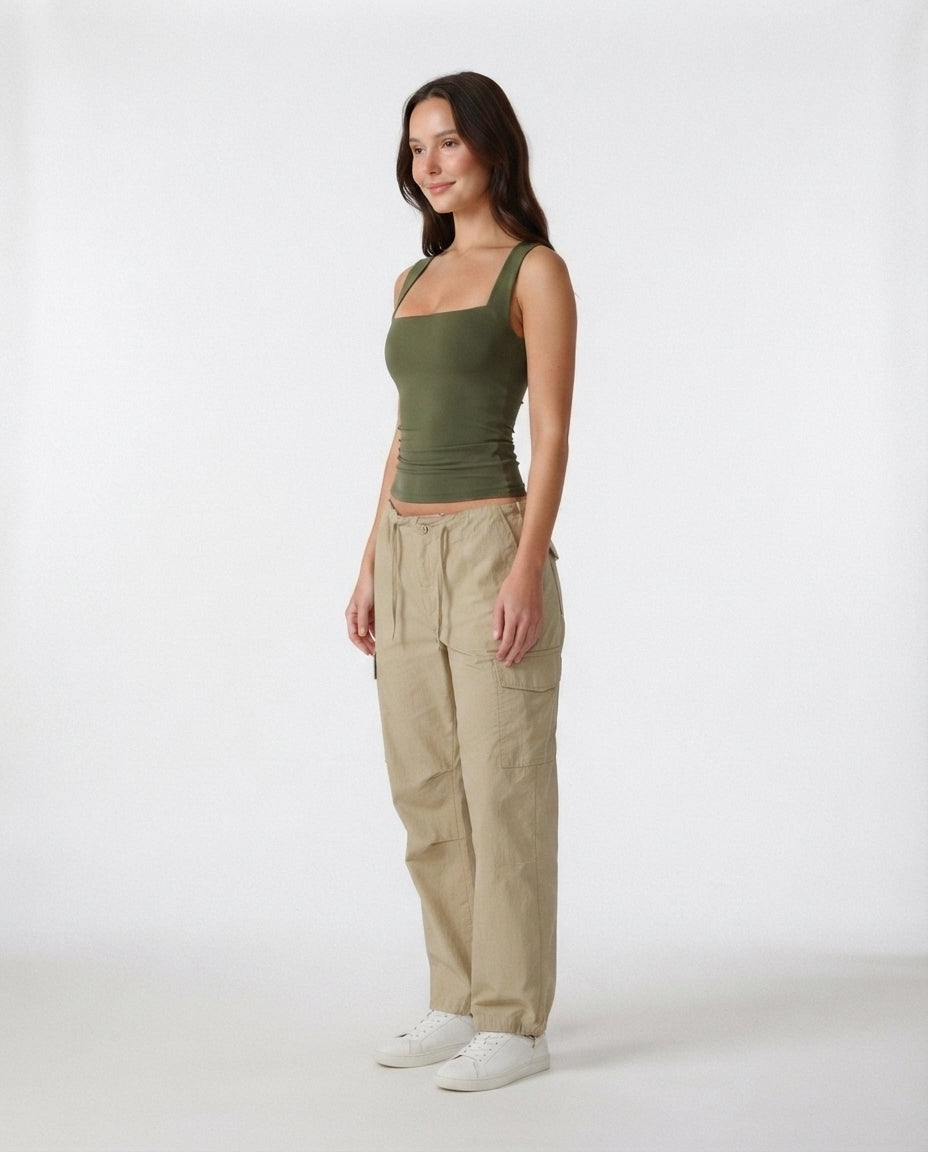 Square Neck Fitted Tank