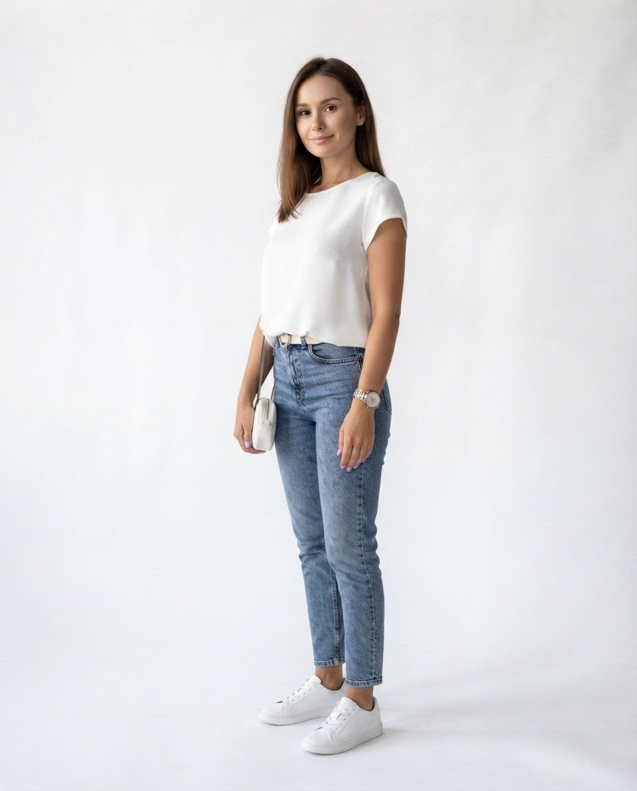 Padded Shoulder Mock Neck Top