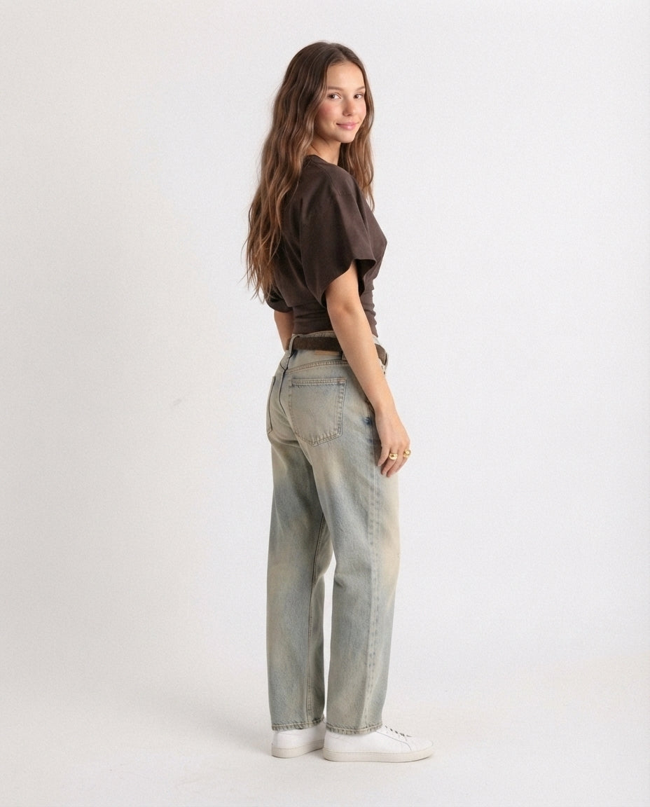 Batwing Sleeve Fitted Tee