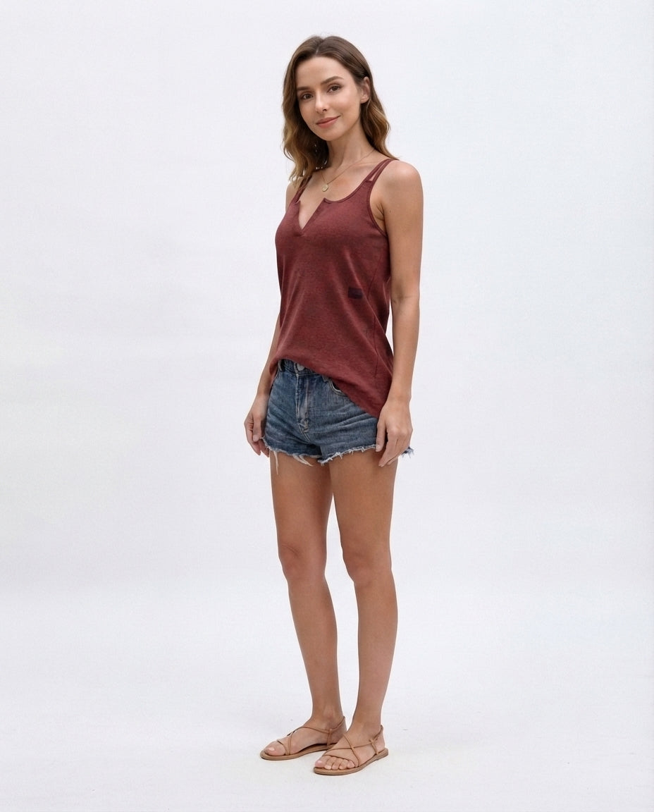 Ribbed V-Neck Cami Tank