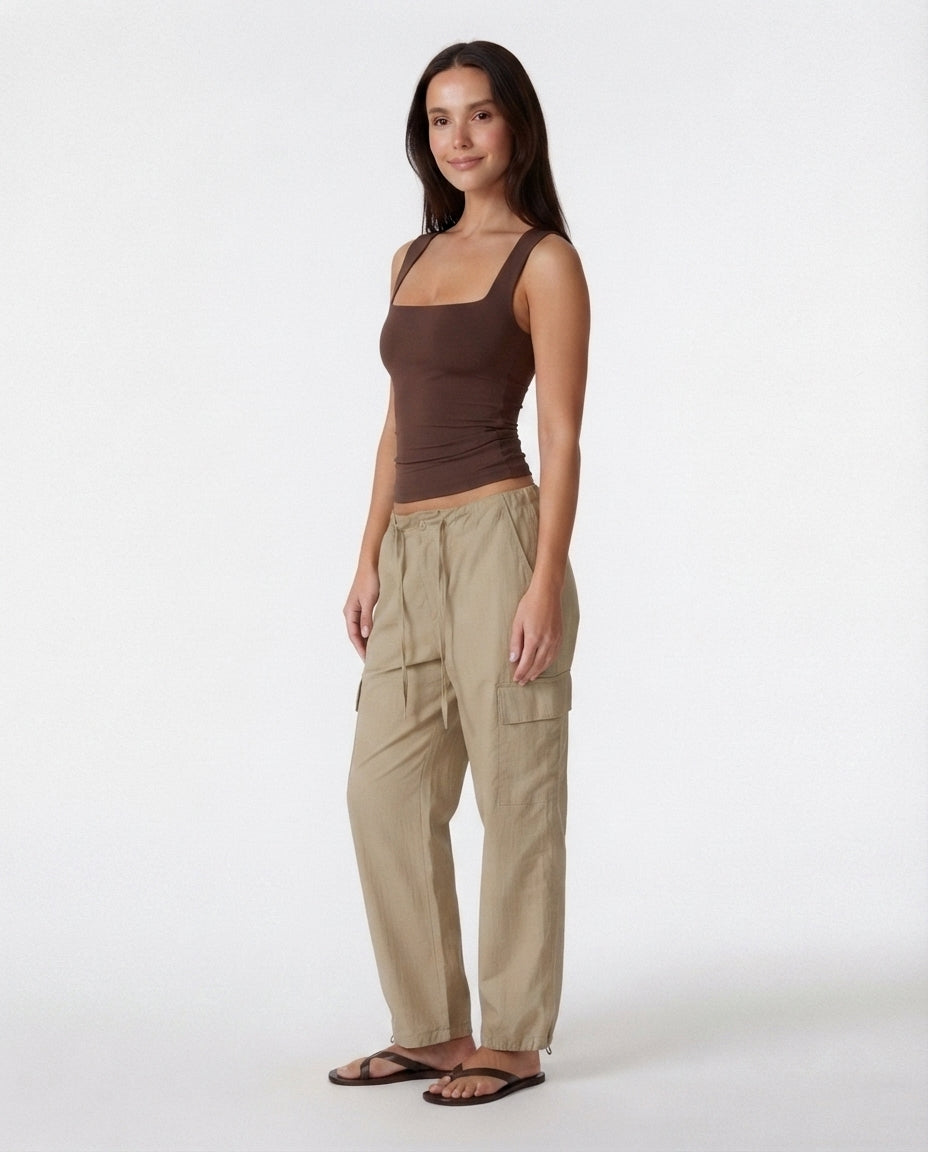 Square Neck Fitted Tank
