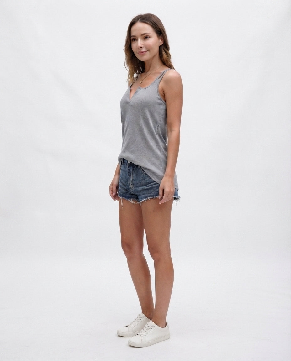 Ribbed V-Neck Cami Tank