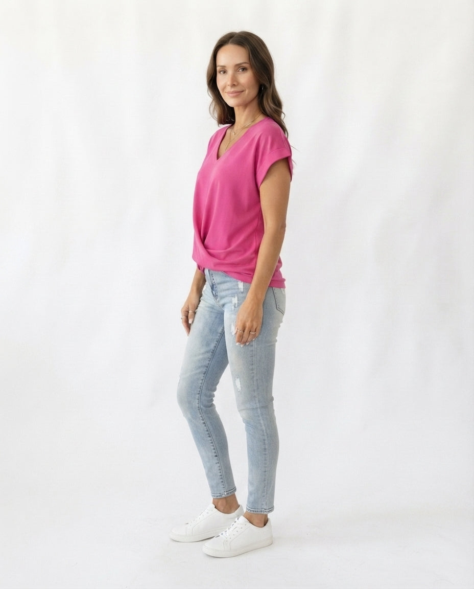 Twist Front V-Neck Tee