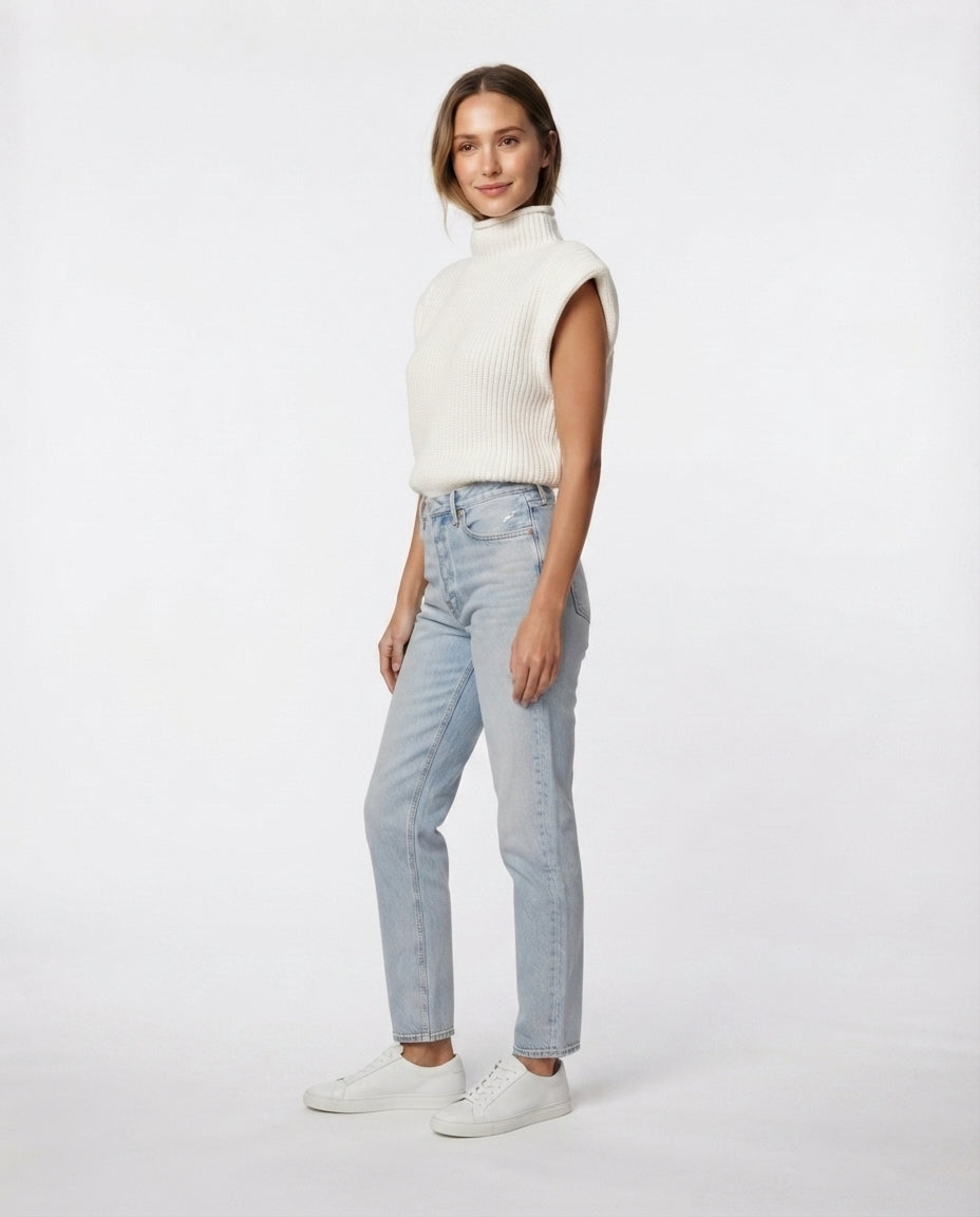 Mock Neck Sleeveless Sweater
