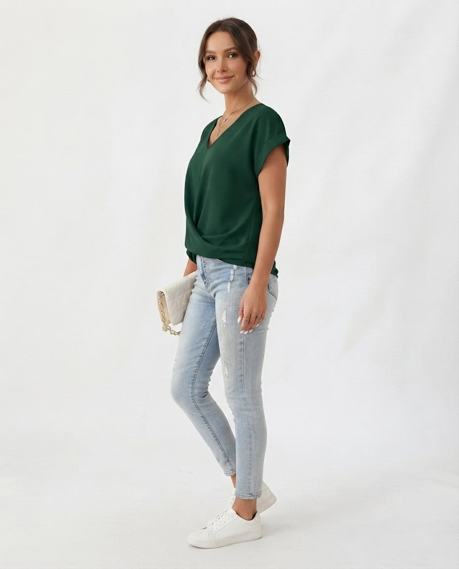 Twist Front V-Neck Tee