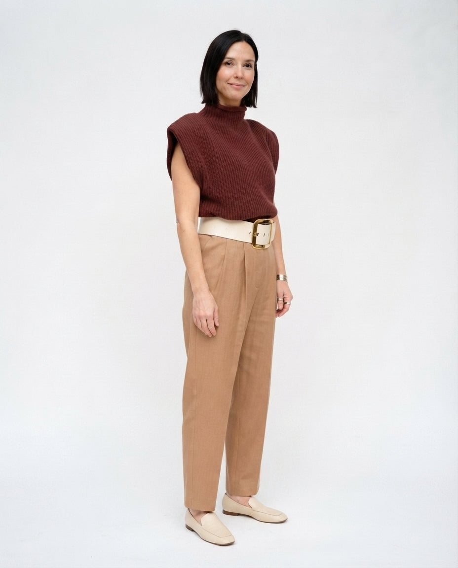 Mock Neck Sleeveless Sweater