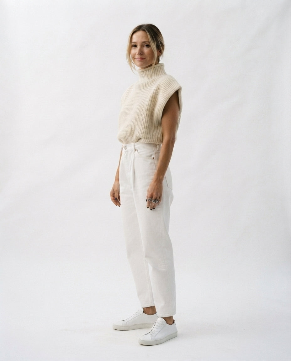 Mock Neck Sleeveless Sweater