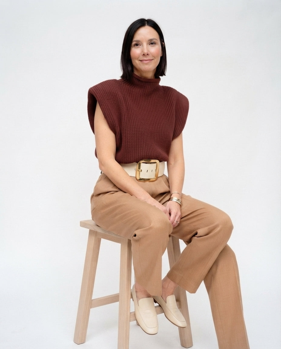 Mock Neck Sleeveless Sweater