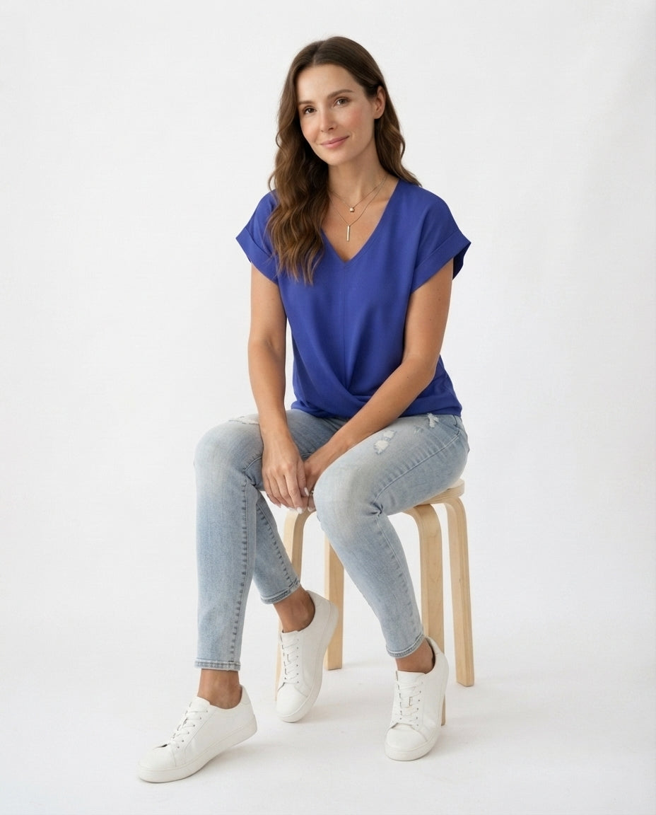 Twist Front V-Neck Tee