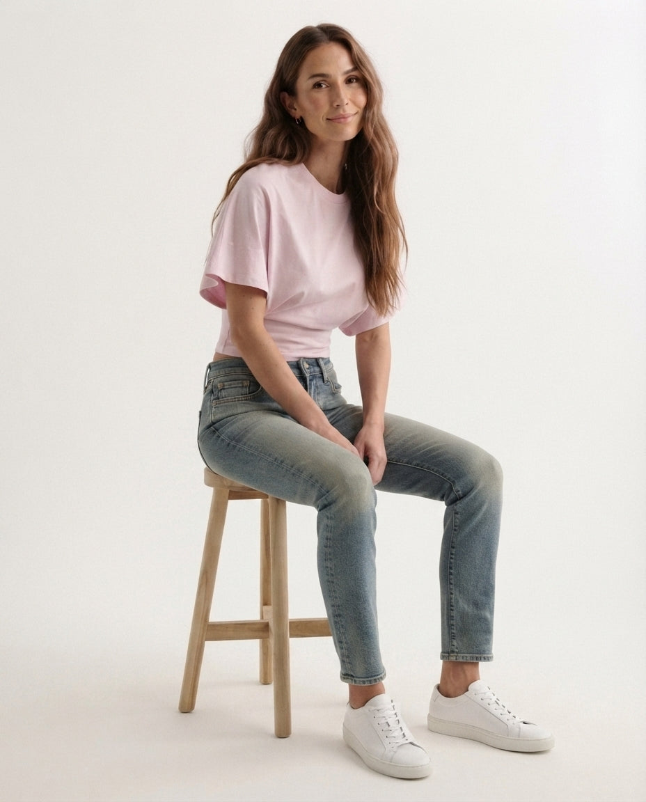 Batwing Sleeve Fitted Tee