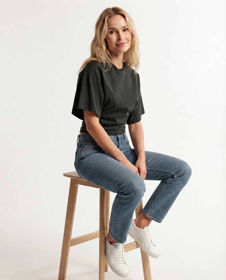 Batwing Sleeve Fitted Tee