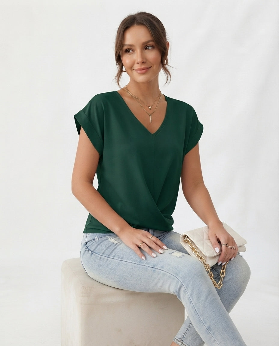 Twist Front V-Neck Tee